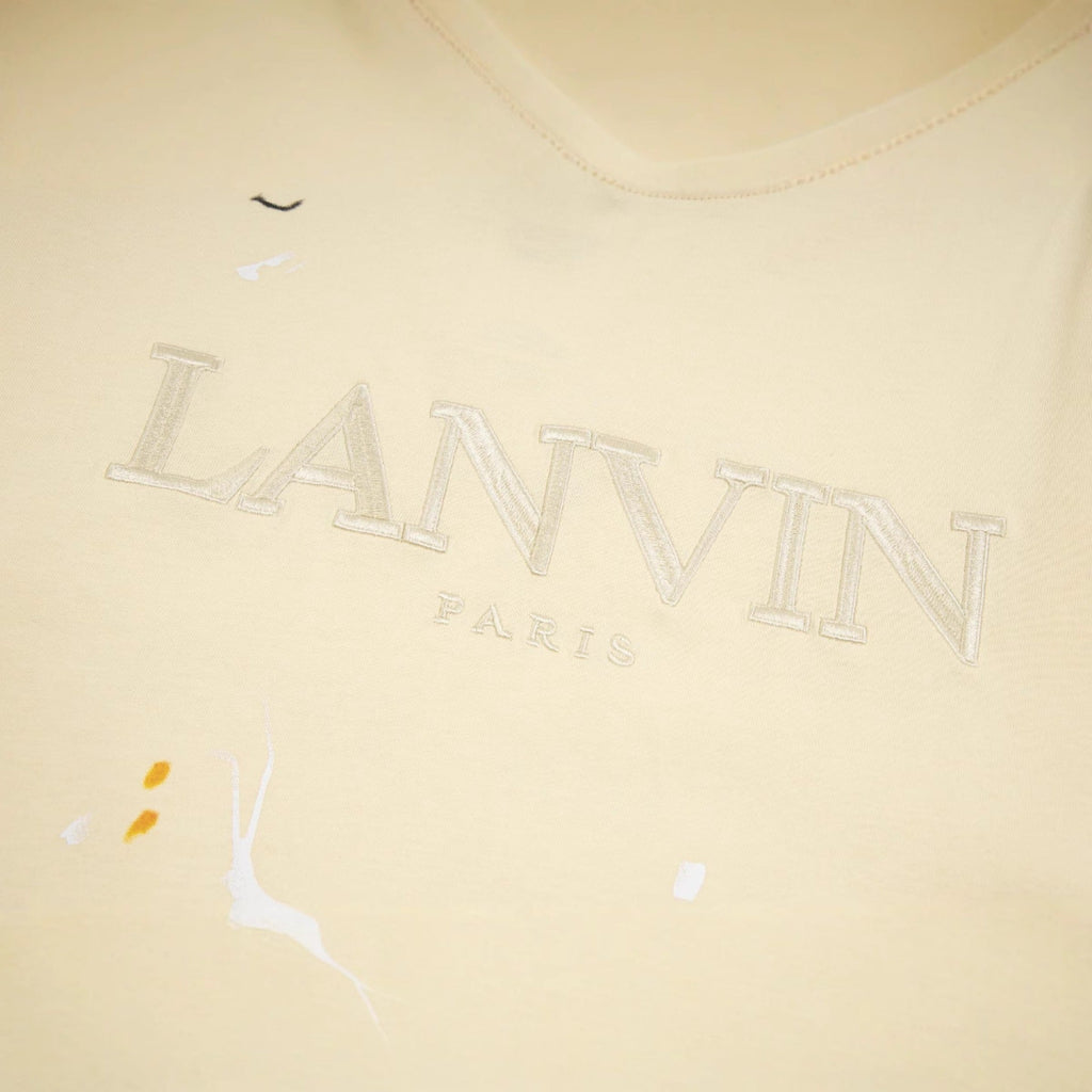 Gallery Dept T-Shirt Joint Letter Embroidery Hand Painted Ink Splashing Short Sleeve T-Shirt