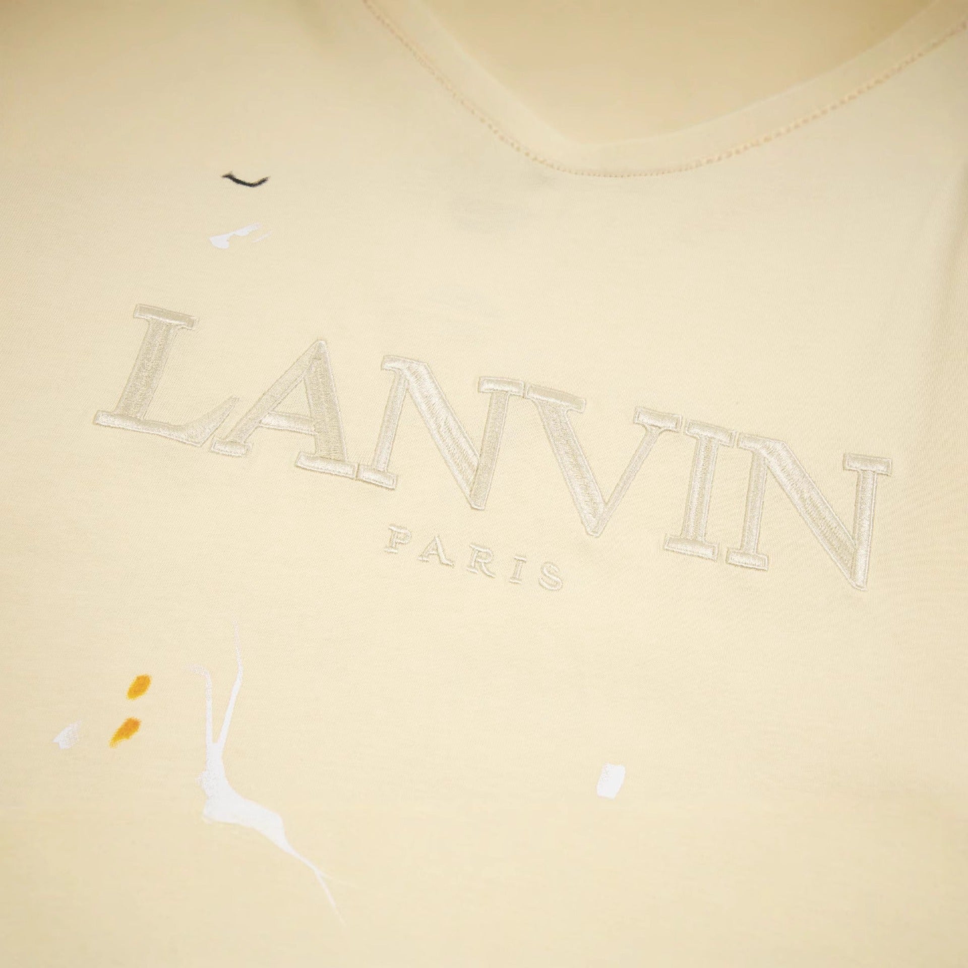 Gallery Dept T-Shirt Joint Letter Embroidery Hand Painted Ink Splashing Short Sleeve T-Shirt