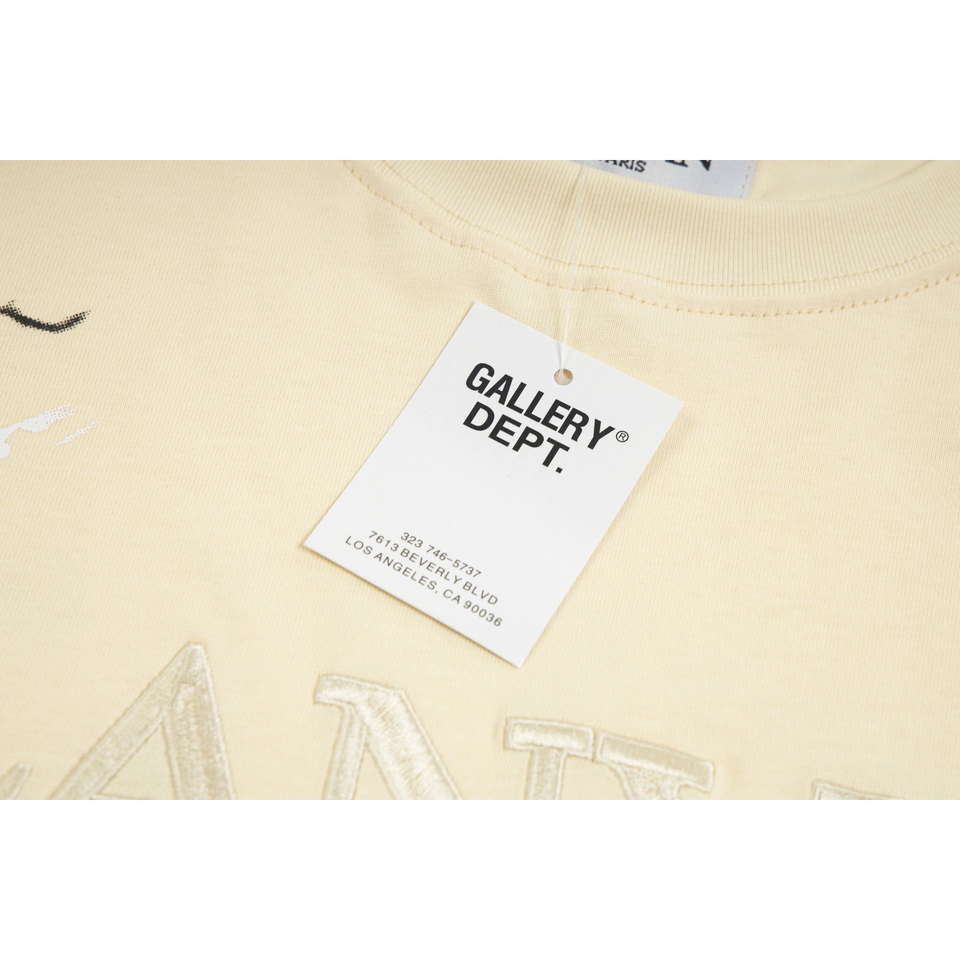Gallery Dept T-Shirt Joint Letter Embroidery Hand Painted Ink Splashing Short Sleeve T-Shirt